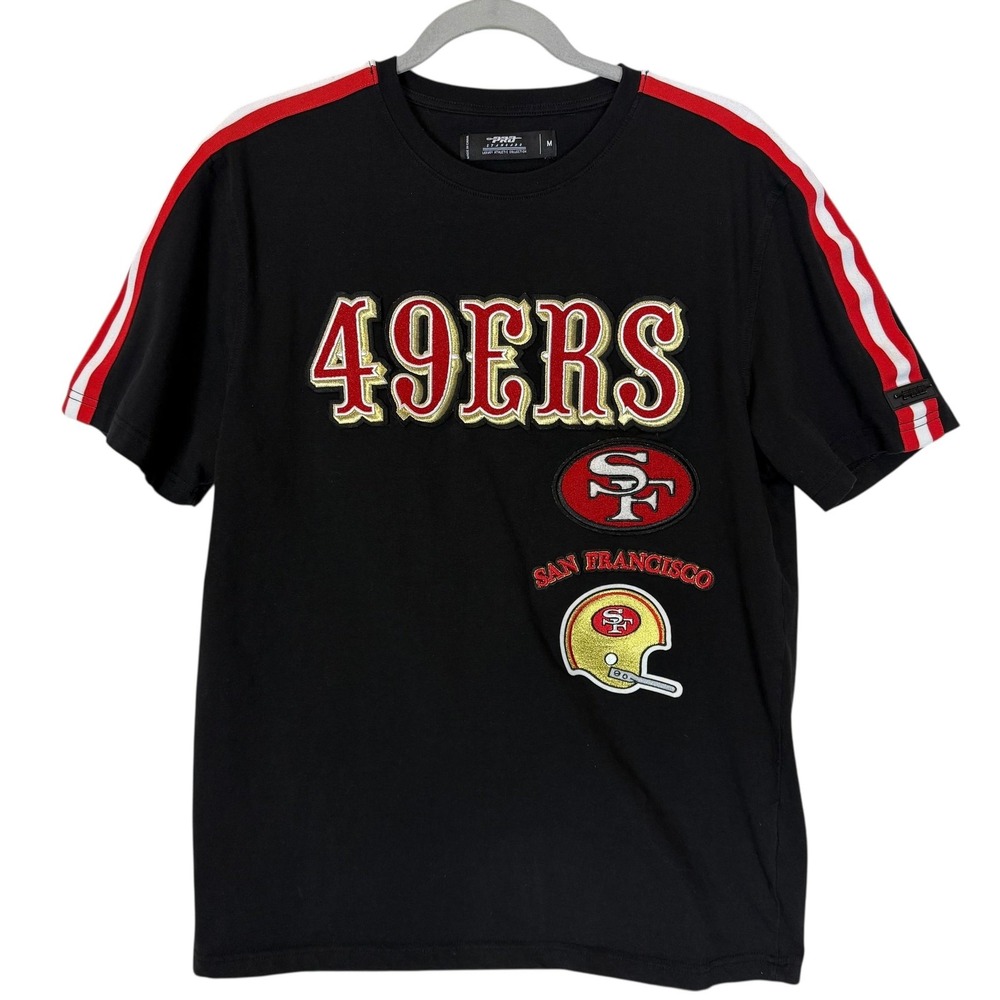 San Francisco 49ers Shirt Mens Medium Black NFL Football Pro Standard Applique